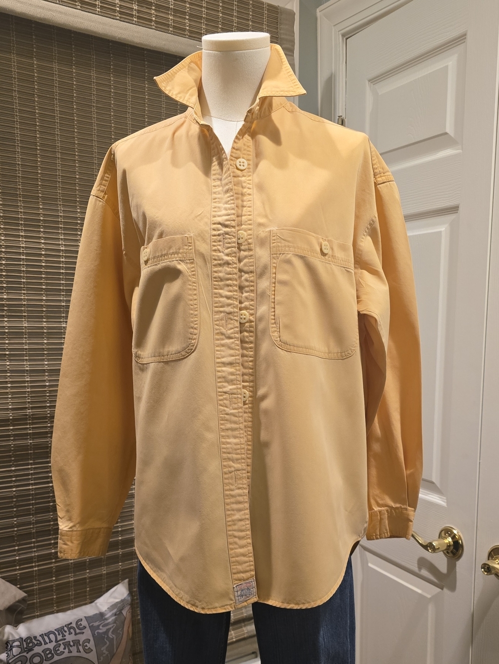 The Limited Pale Yellow Button-Down Shirt with Chest Pockets